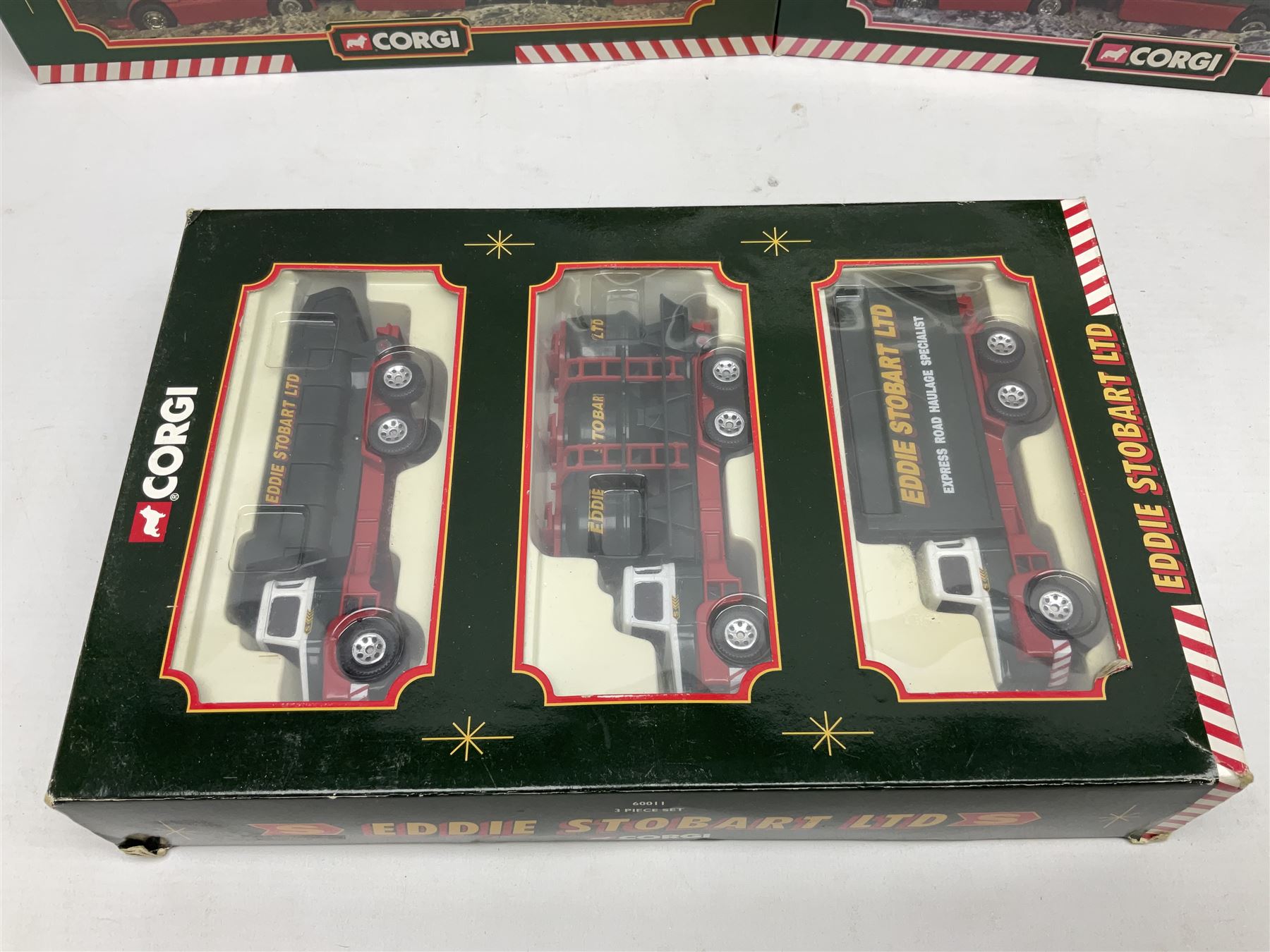 Corgi Eddie Stobart - eight various lorries; nos. 59502, 59503, 59504, 59538, TY87001, 60011 (3-piece set), 59508 & 59601; all boxed (8)