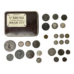 Queen Victoria 1861 penny, 1876 sixpence coin, five early silver coins including Elizabeth I etc