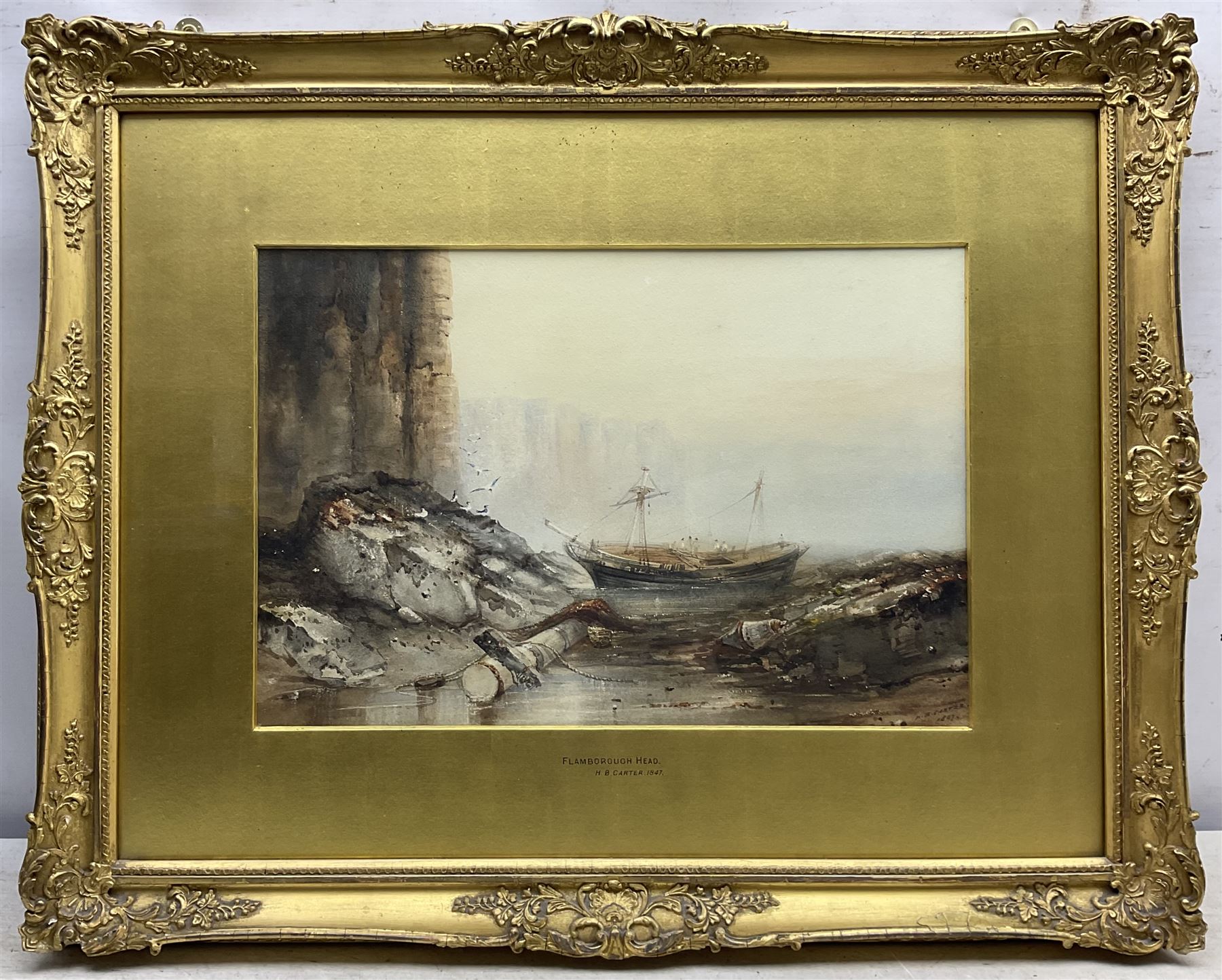 Henry Barlow Carter (British 1804-1868): Wreck off Flamborough Head, watercolour with scratching out signed and dated 1847, 30cm x 44cm 
Provenance: from The Bell Hotel, Driffield; purchased Dee Atkinson & Harrison 14th September 2007 Lot 506
