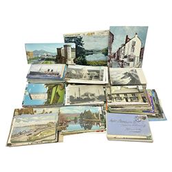  Edwardian and later postcards including shipping, greetings, British topography, Yorkshire and Lincolnshire with some real photographic, novelty pull-out, actresses etc