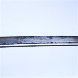 British William IV 1822 pattern Infantry General sword, retailed by John Salter cutler to Horatio Nelson and Prince Augustus Fredrick, Duke of Sussex, the 73cm curved pipe backed blade etched to both sides, with the royal monogram and the owners coat of arms and initials 'GD, brass gothic guard with original gilding, the cartouche of the crossed baton depicting the crossed baton and sword of a general, shagreen covered grip and triple wire binding, the guard complete with leather lining and gilt sword knot, in leather scabbard with three gilt brass mounts, the top mount bearing the cutlers name and address, with twin suspension rings, overall L89cm  