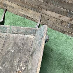 Early 20th century painted wooden wheelbarrow - THIS LOT IS TO BE COLLECTED BY APPOINTMENT FROM DUGGLEBY STORAGE, GREAT HILL, EASTFIELD, SCARBOROUGH, YO11 3TX