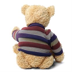 Steiff for Mulberry Teddy Bear, articulated bear wearing a striped Mulberry jumper, with original box