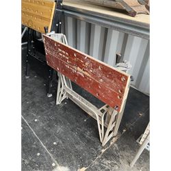 Two metal workmates and pair of metal vehicle ramps  - THIS LOT IS TO BE COLLECTED BY APPOINTMENT FROM DUGGLEBY STORAGE, GREAT HILL, EASTFIELD, SCARBOROUGH, YO11 3TX