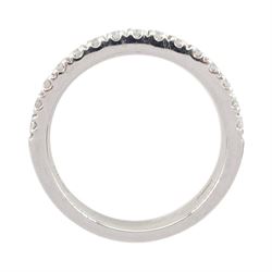 18ct white gold two row round brilliant cut diamond half eternity ring, hallmarked, total diamond weight approx 0.65 carat