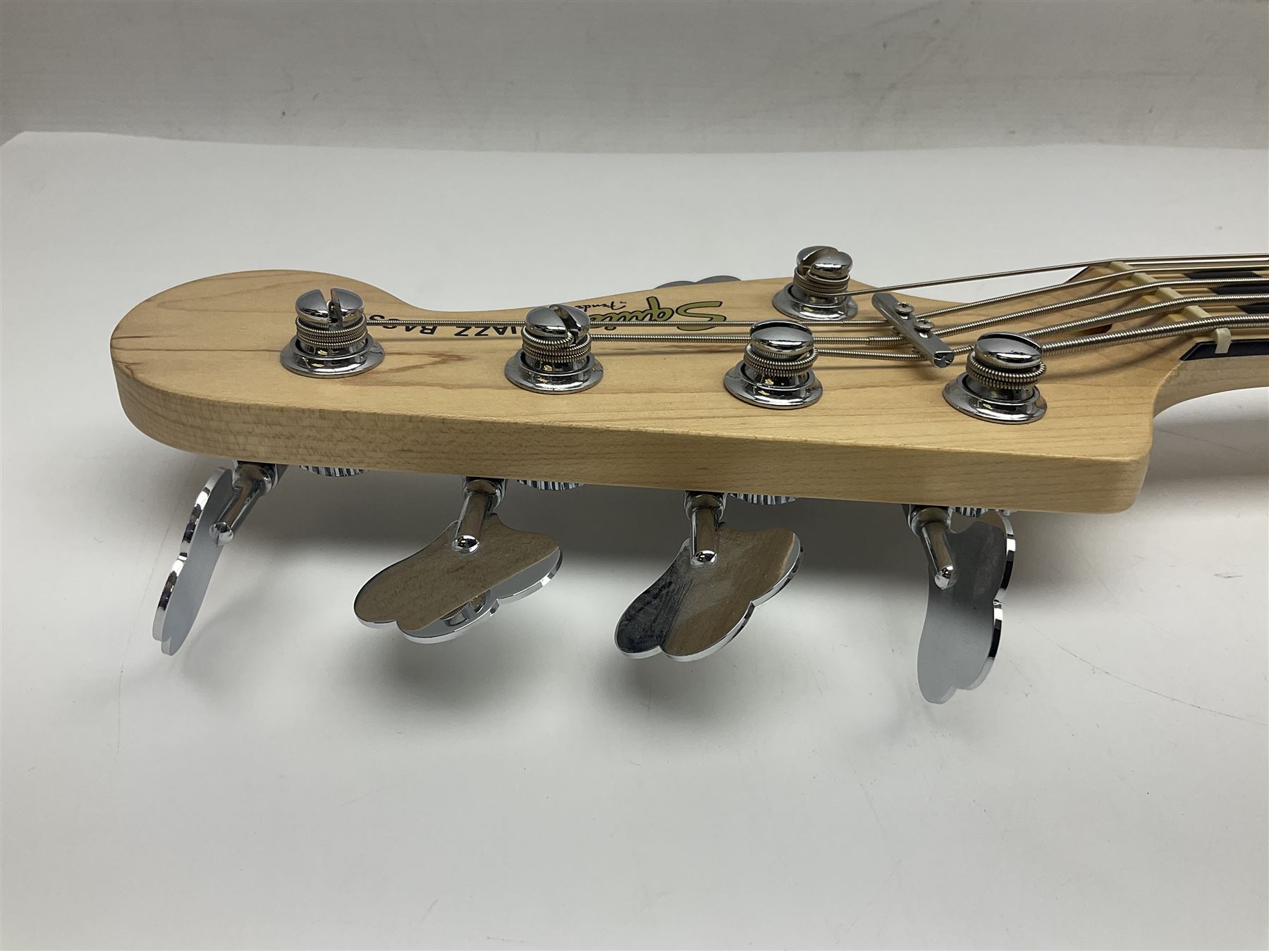 Fender Squier five-string jazz bass guitar; natural finish with Duncan Designed pick-ups; serial no.ICS11097557; L118cm