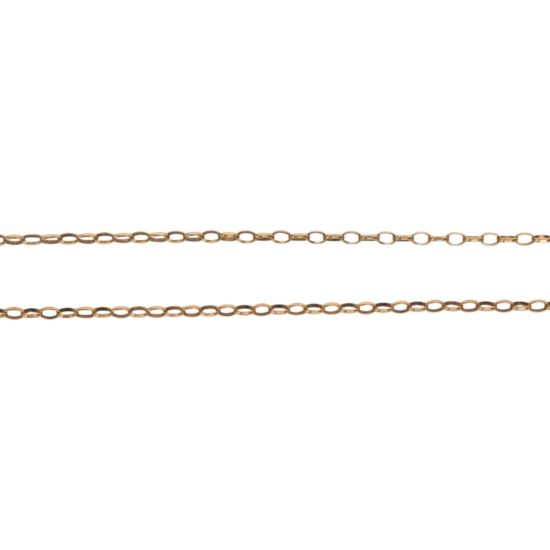 9ct gold chain and a white gold plated pearl ring 