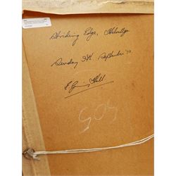 E Greig Hall (British 20th century): 'Striding Edge Helvellyn', watercolour signed, titled and dated '73 verso; 'Summer in Wharfedale' and Yorkshire Landscape, two watercolours signed E Shillito, max 49cm x 37cm (3)