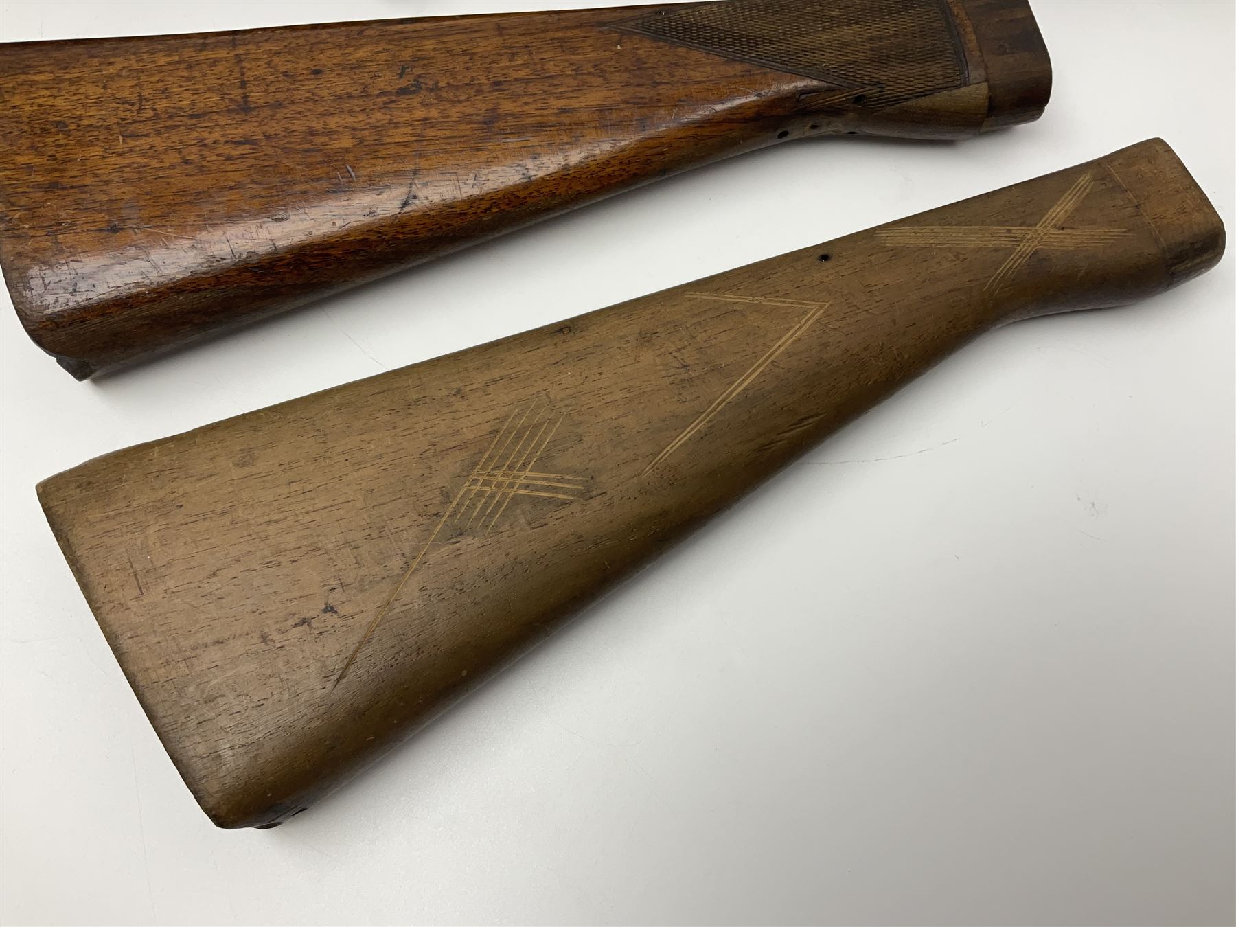 Quantity of spare parts for .577/450 Martini Henry rifle including two stocks, fore-end etc