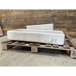 Rectangular shallow Belfast sink (W91cm, D46cm, H16cm) and another Belfast sink (W62cm, D46cm, H26cm)