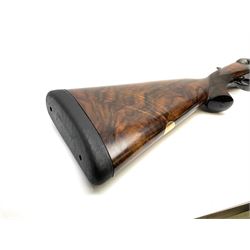 Very fine Westley Richards 12-bore side-by-side double barrel boxlock ejector live pigeon sporting gun, c1910, very heavy and thick 76.5cm blued tightly choked barrels with 2.5