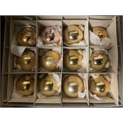 Artificial Nordic style 6ft Christmas tree, together with a large collection of baubles, small light up Christmas tree, tree skirt and other Christmas decorations, including some vintage examples