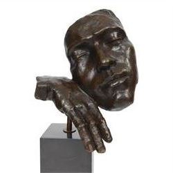 After Salvador Dali (Spanish 1904-1989): Dreams, bronze figure with head resting on hand H39cm