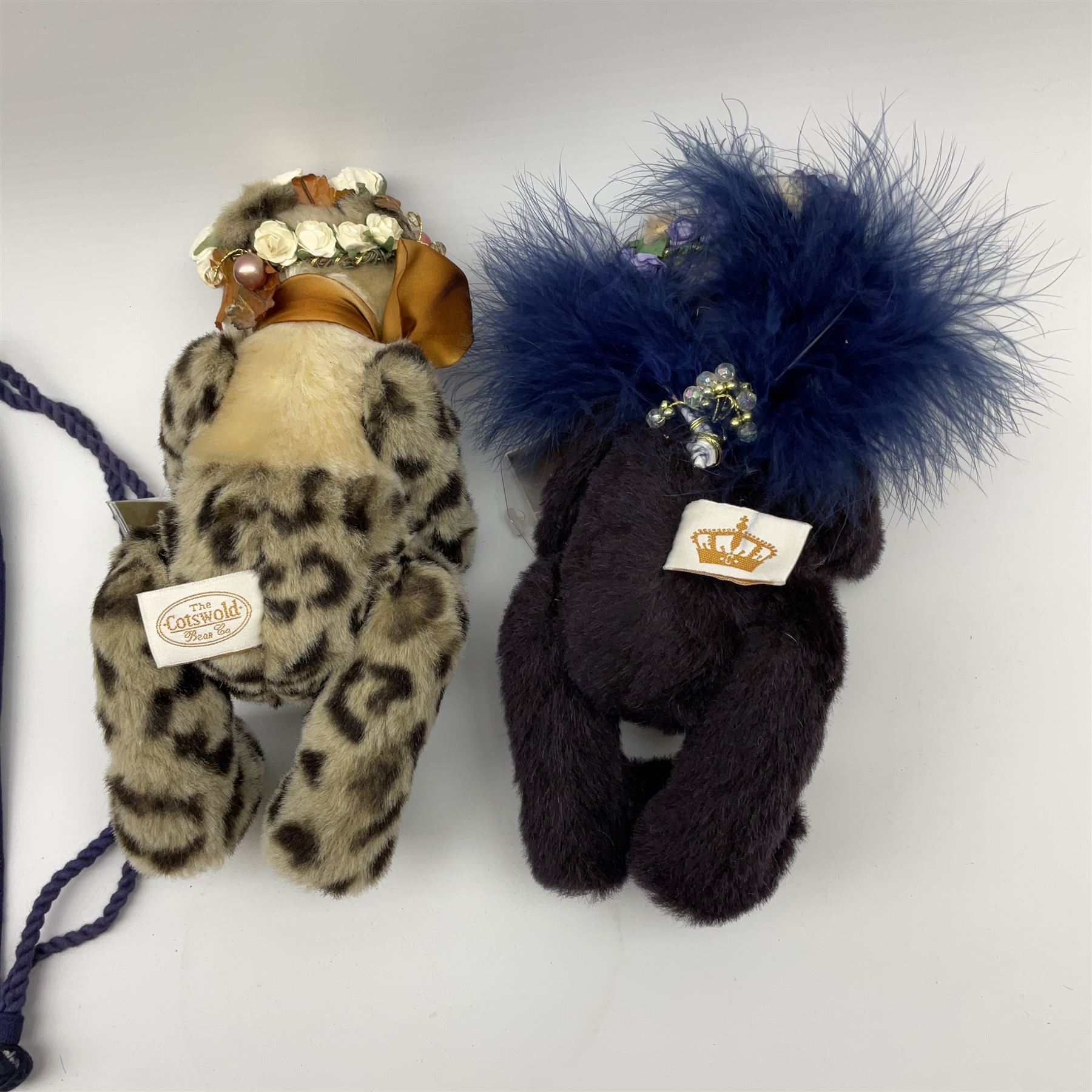 Two Cotswold Bear Company limited edition teddy bears in the Shop Exclusive series - 'Amethyst' No.1/1 with floral head garland H25cm; and 'Marianne' No.1/1; both with certificates and bags (2)