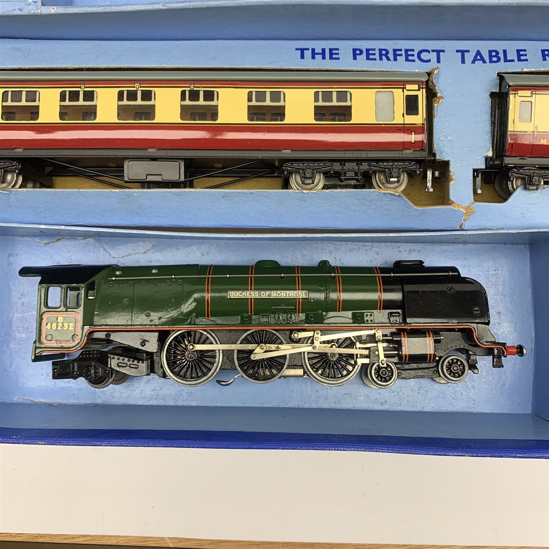 Hornby Dublo EDP12 passenger train set with threerail BR Duchess
