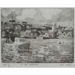 Eric Ward (British 1945-): 'St Ives Harbour', artist's proof aquatint signed, titled and numbered 2/5 in pencil 17cm x 21cm