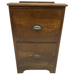 Early 20th century oak two drawer filing cabinet