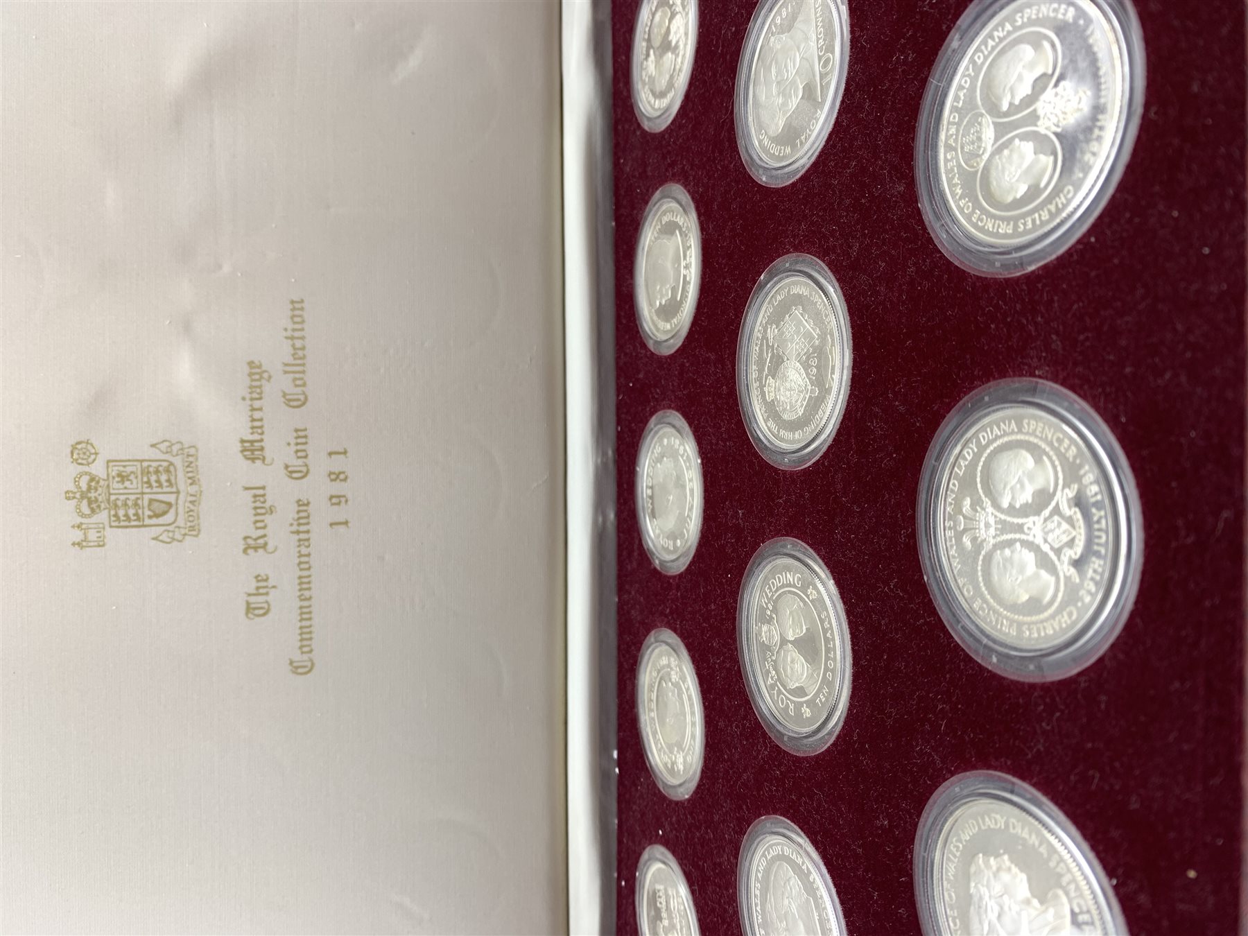 Royal Mint silver coins 'The Royal Marriage Commemorative Coin Collection 1981', comprised of sixteen silver coins, cased