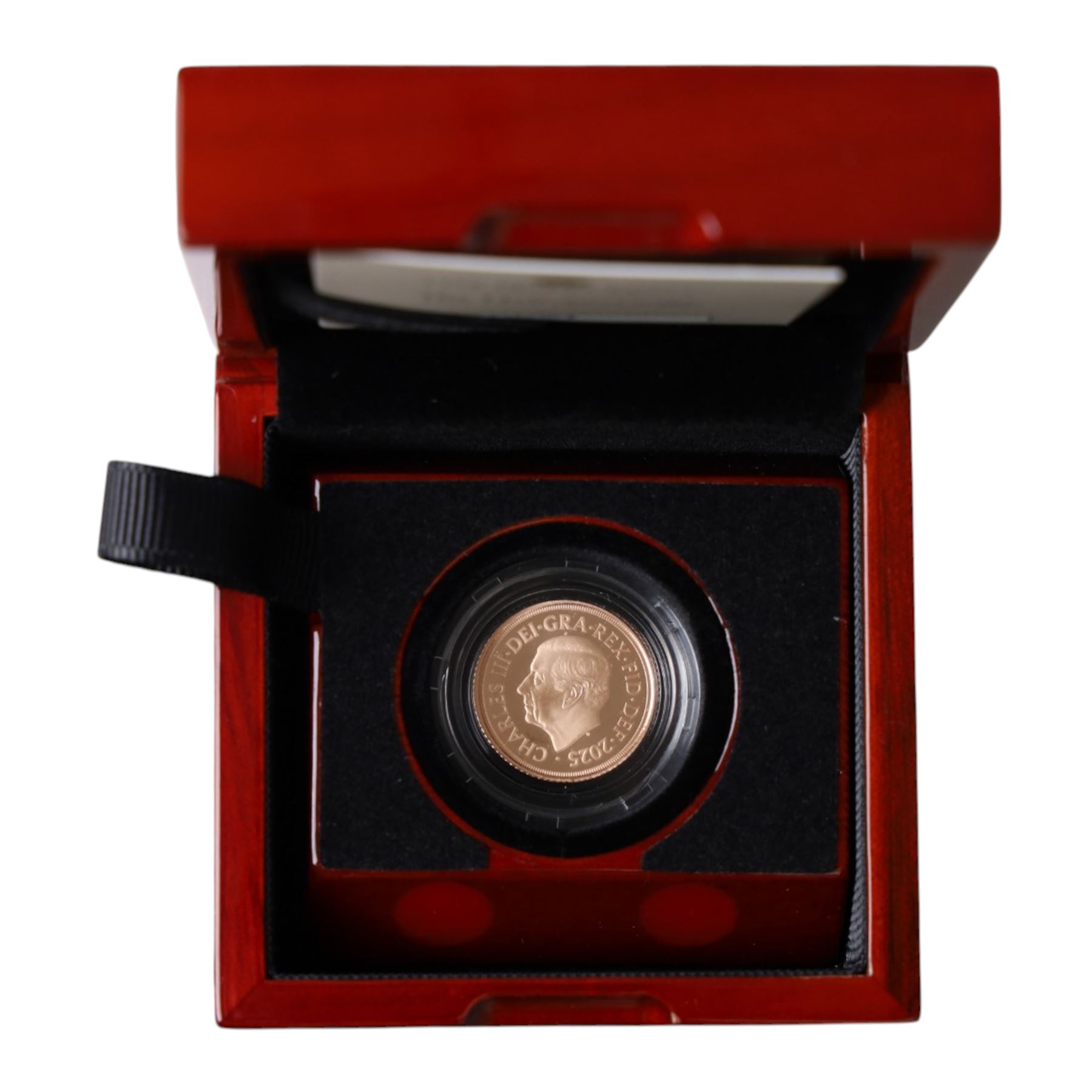 King Charles III 2025 gold proof half sovereign coin, cased and boxed with certificate