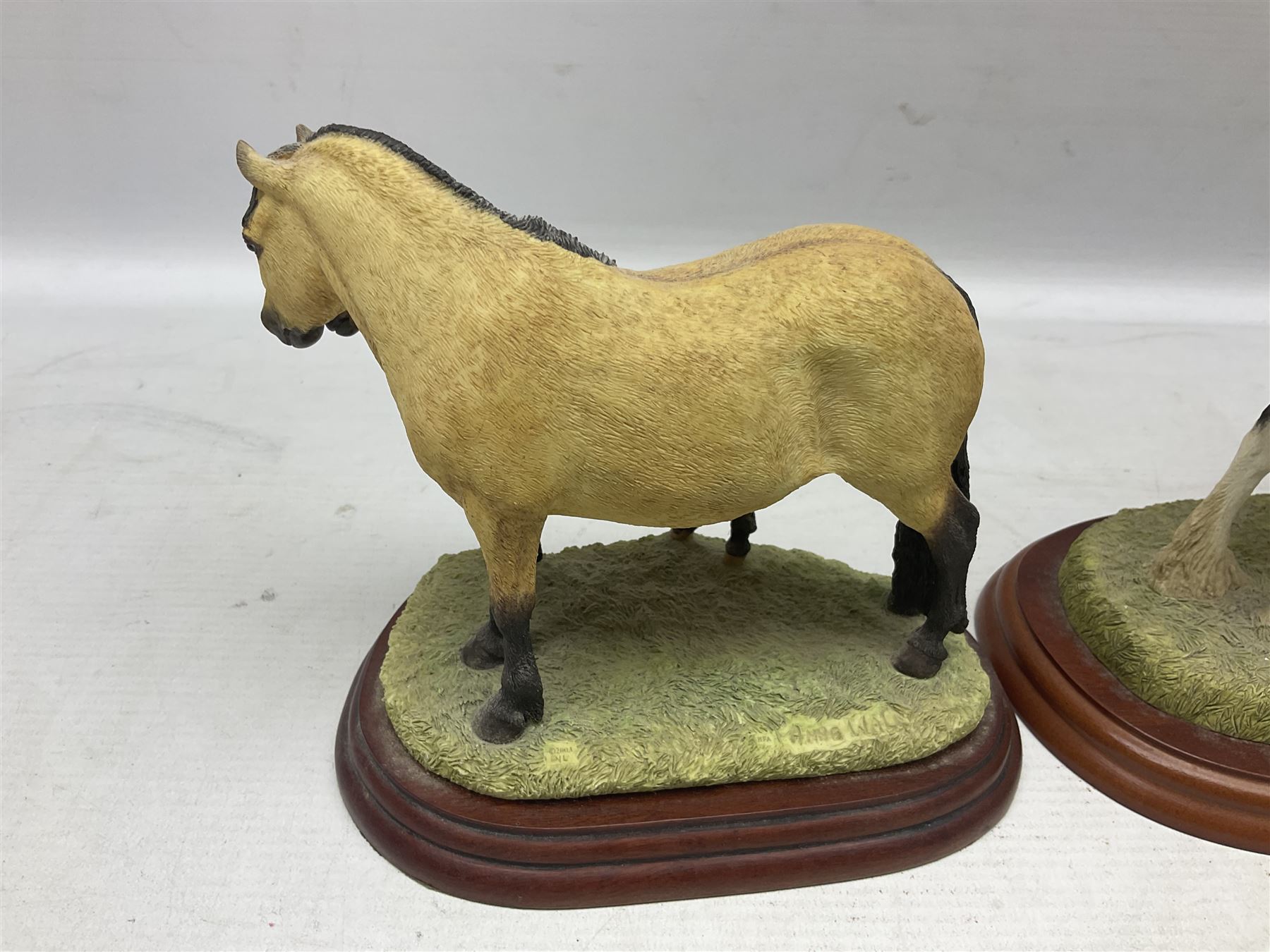 Seven Border Fine Arts figures, comprising Clydesdale Mare & Foal A0187, Highland Mare & Foal A2691 and five horses from the Action Horses series 