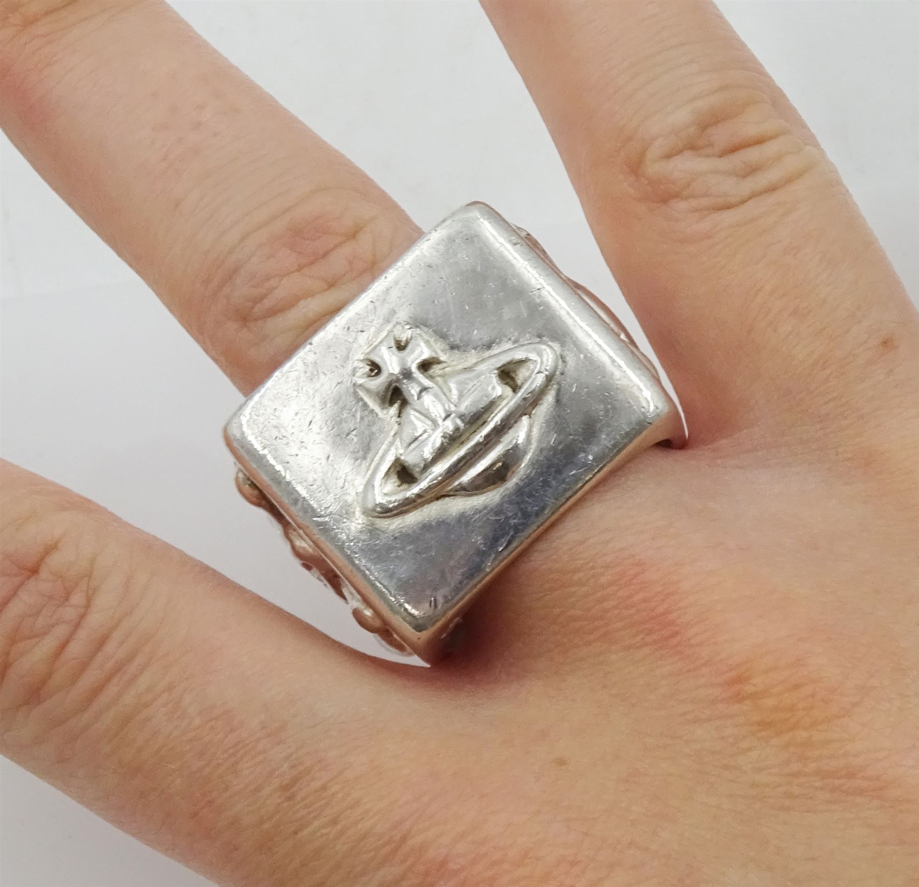 Gentleman's silver dice ring by Vivienne Westwood, stamped 925
