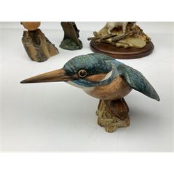 Beswick kingfisher model no. 2371, Country Artists model of a recumbent boxer, other composite animal figures, Satsuma vase and another lidded twin handled example (a/f),  together with quantity of other ceramics etc