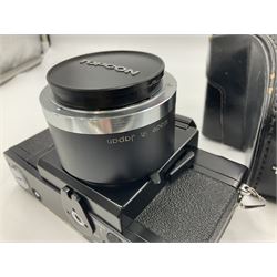 Topcon RE Super camera body, serial no.4681129, with 'RE. Auto-Topcor 1.8/5.8cm' lens, serial no. 11669018, in leather case