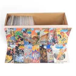 Collection of Bronze Age and later DC 'The New Teen Titans' comic books, spanning years 1984-1996, comprising a continuous run of issues #1-#85 and an incomplete run of issues #88-#130, annuals and Team Titans comics