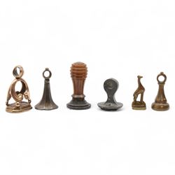 Collection of six 19th century seals, in