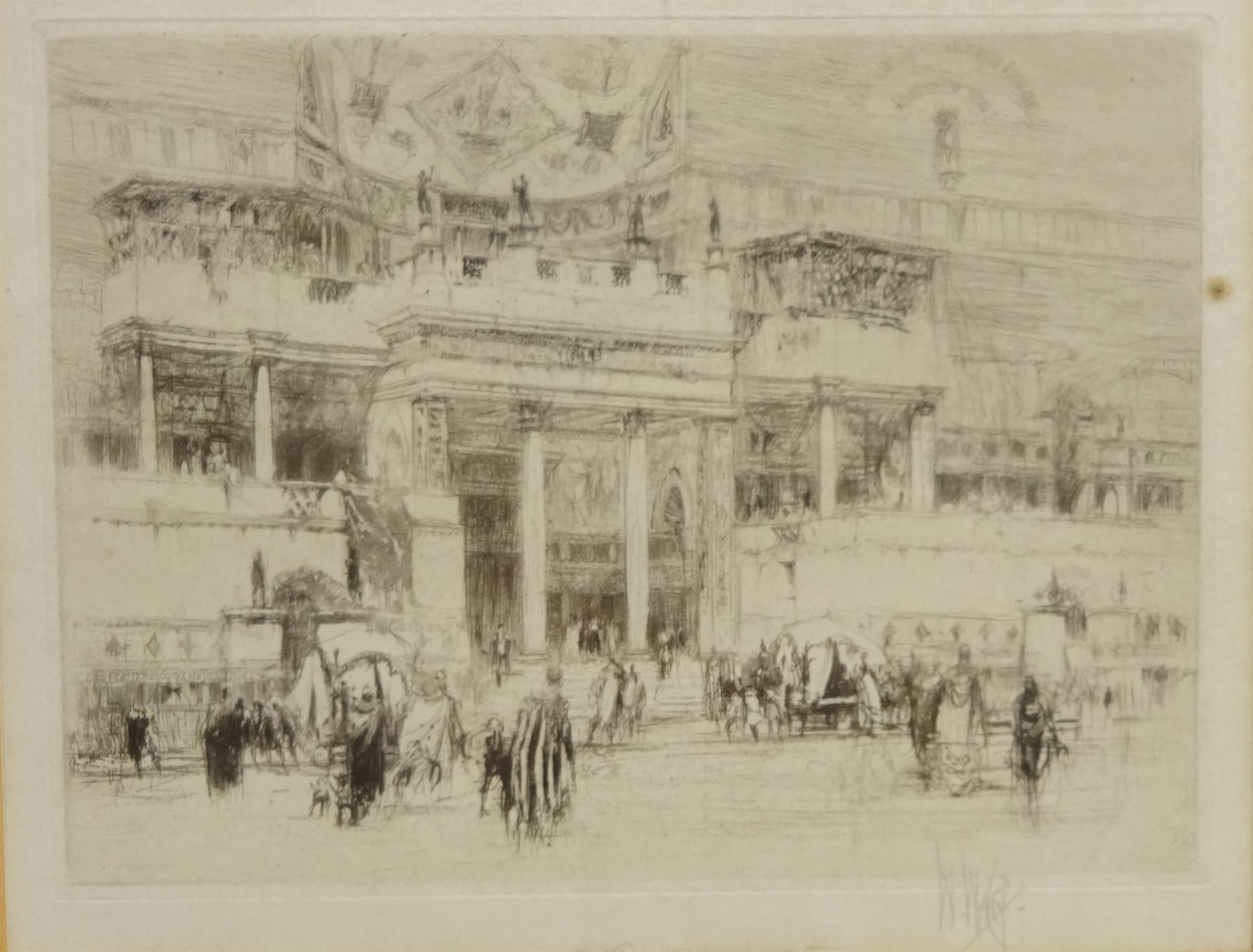 'House of Sallust', etching signed in pencil by William Walcott