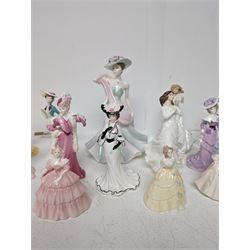 Coalport figure Summer Days, together with a collection of miniature Coalport figures and one royal Doulton miniature