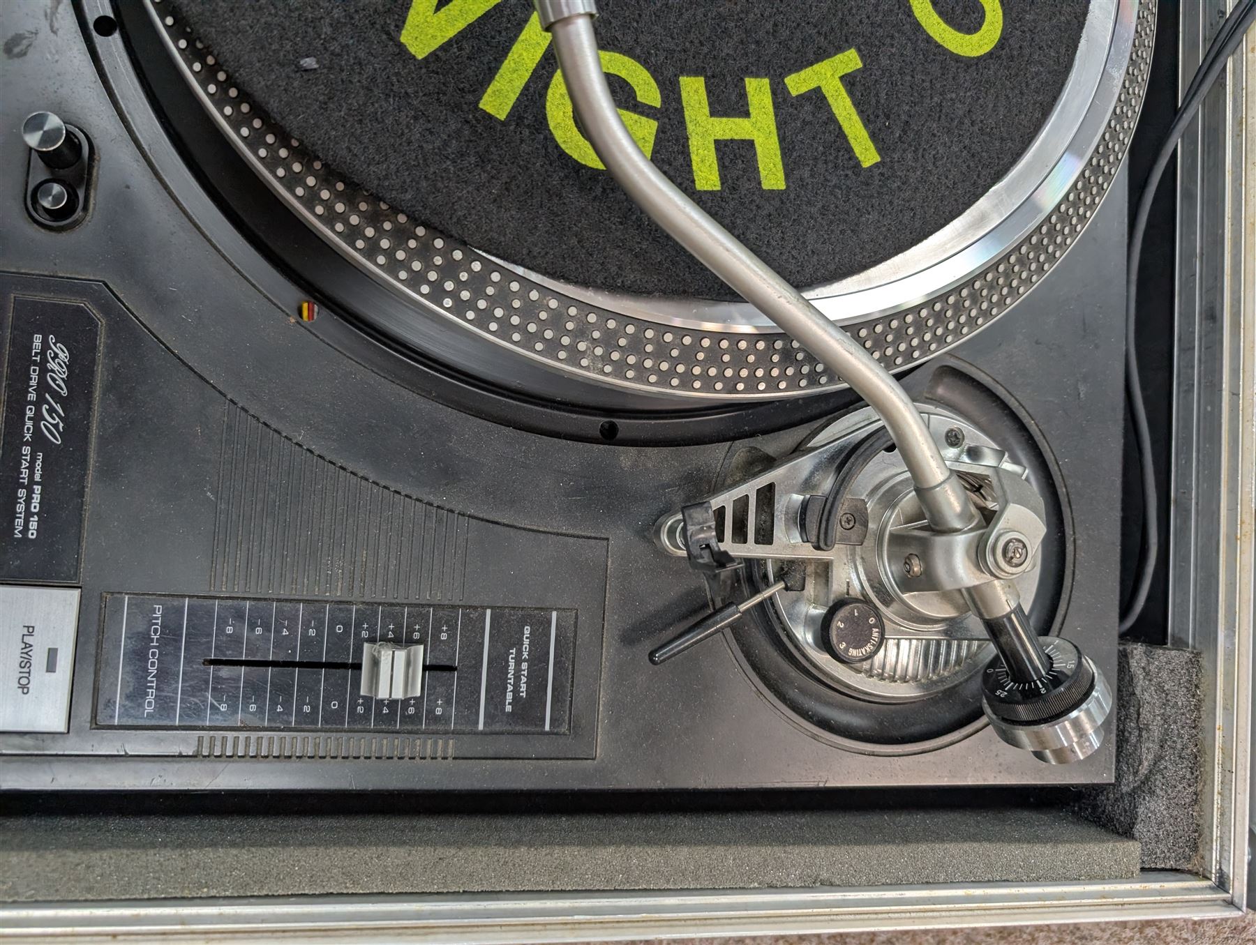Electrovision mixer and a Pro 150 turntable, in large hardcase