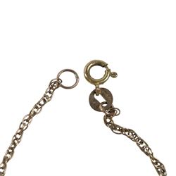 9ct gold jewellery, including three chains, chain links and single earring