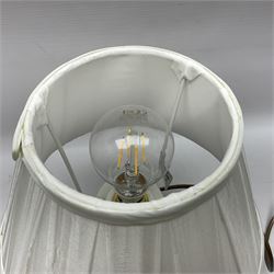 Acornman - oak table lamp, stepped and canted rectangular form on octagonal base, carved with acorn signature, by Alan Grainger, Brandsby, York