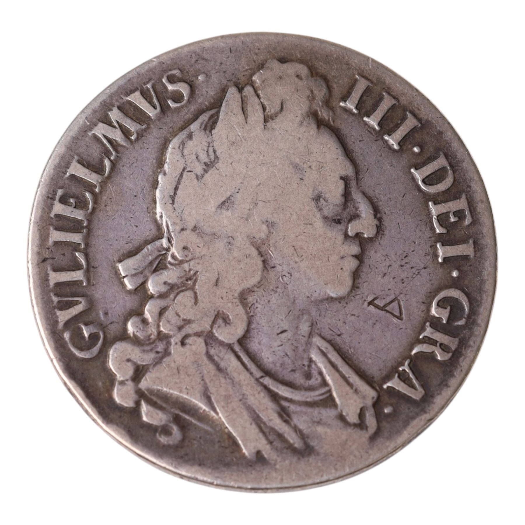 William III 1696 silver one crown coin