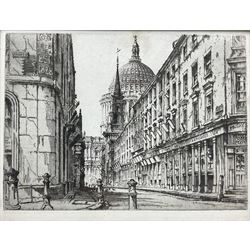 English School (Early 20th century): Watling Street - London, drypoint etching unsigned 20cm x 26cm