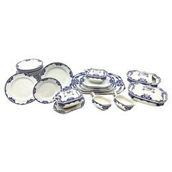 Burgess and Leigh Middleport pottery dinner wares decorated in the ‘Milford’ pattern, to include lidded tureens, graduated meat plates, dinner plates etc 