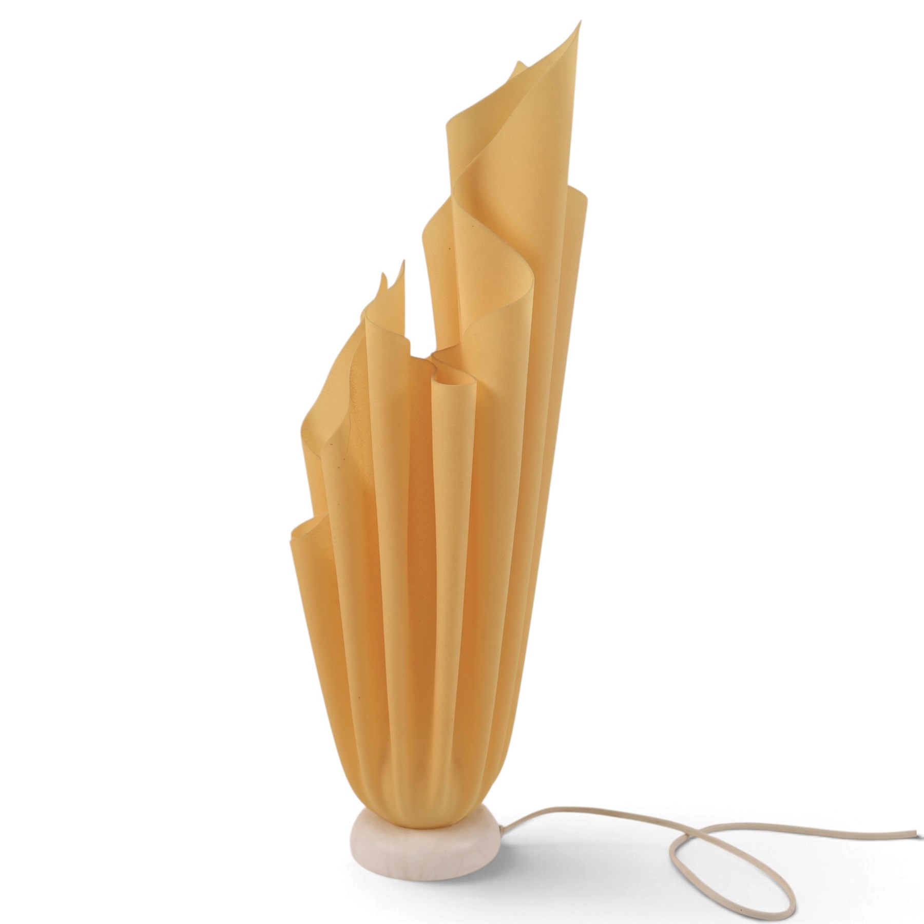 Georgia Jacob Athena table lamp, the resin shade resembling a flaming torch and raised on a shallow domed base, H52cm