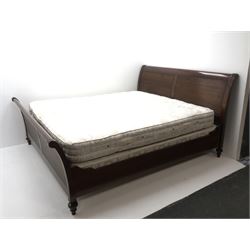 French cherry wood SuperKing sleigh bed with mattress 