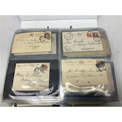 Queen Victoria and later Great British and World postal history, including postal stationary, mourning covers, QV Natal one penny stamps on cover, registered letters, postmark interest etc, housed in a ring binder folder