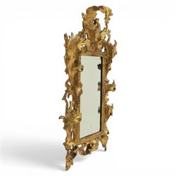 Finely carved Florentine giltwood mirror, acanthus design and egg and dart detailing, bevelled mirror plate 