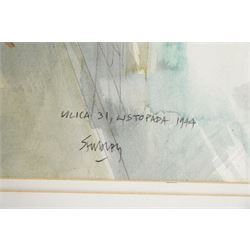 Trevor Hugh Stubley (British 1932-2010): Croatia - 'Ulica 31 Listopada 1944', watercolour signed and titled 78cm x 56cm 