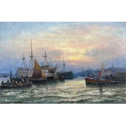 William Anslow Thornley (British fl.1858-1898): Old Prison Hulk at Sunset on the Medway, oil on canvas unsigned 40cm x 60cm 
Provenance: private collection, purchased David Duggleby Ltd 9th June 2014 Lot 194