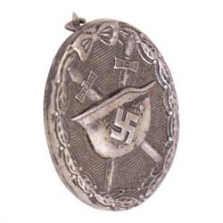 WWII German Third Reich black and silver wound badges