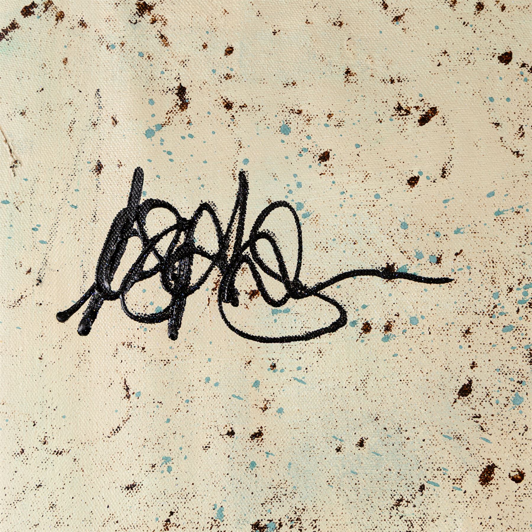 Joseph Gilgun (British 1984-): Bigfoot, mixed media on canvas signed 89cm x 86cm (unframed)
Provenance: gifted to the vendor by the artist as a thank you for his work on the TV show Brassic.