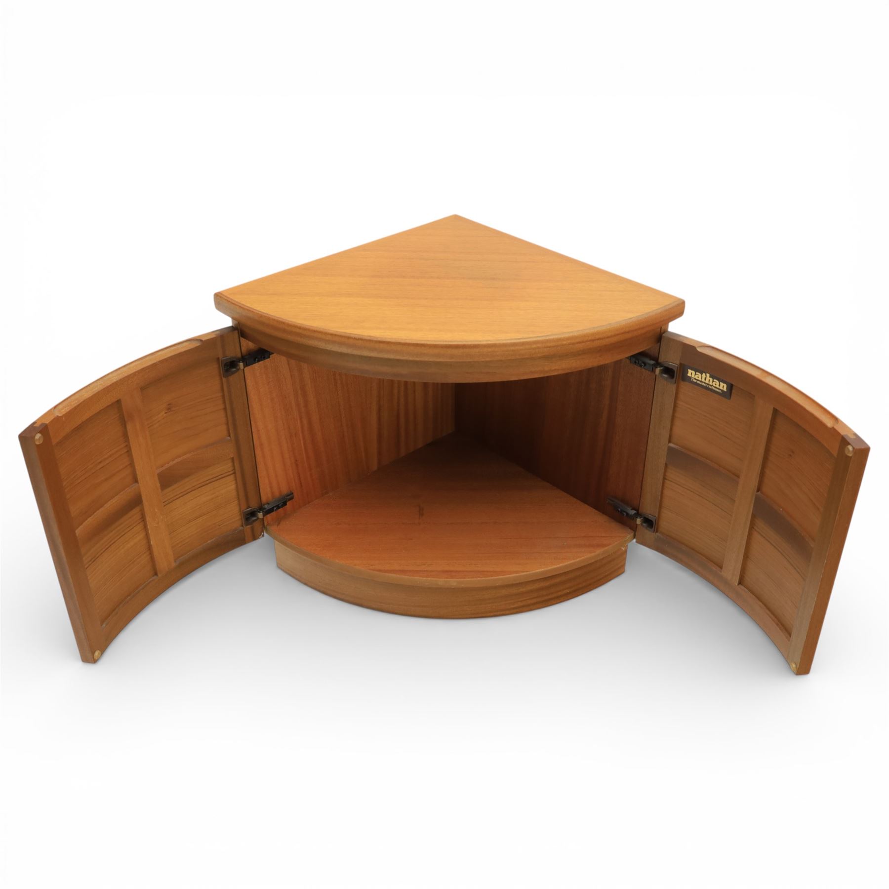 Nathan - 'Squares' pair of small corner cabinets, with square panelled cabinet doors