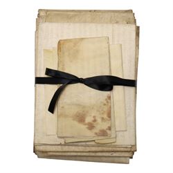 Boldero/Barnard family and Cave Castle estate interest - collection of 18th century vellum...