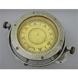  J C Krohn & Son, Bergen Compass No.3490 in gimbal fitting on two supports, D13.5cm  