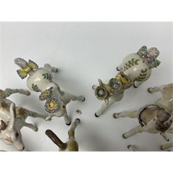 Basil Matthews figures, comprising horses, deer and fawns, all with painted mark beneath, largest H14cm