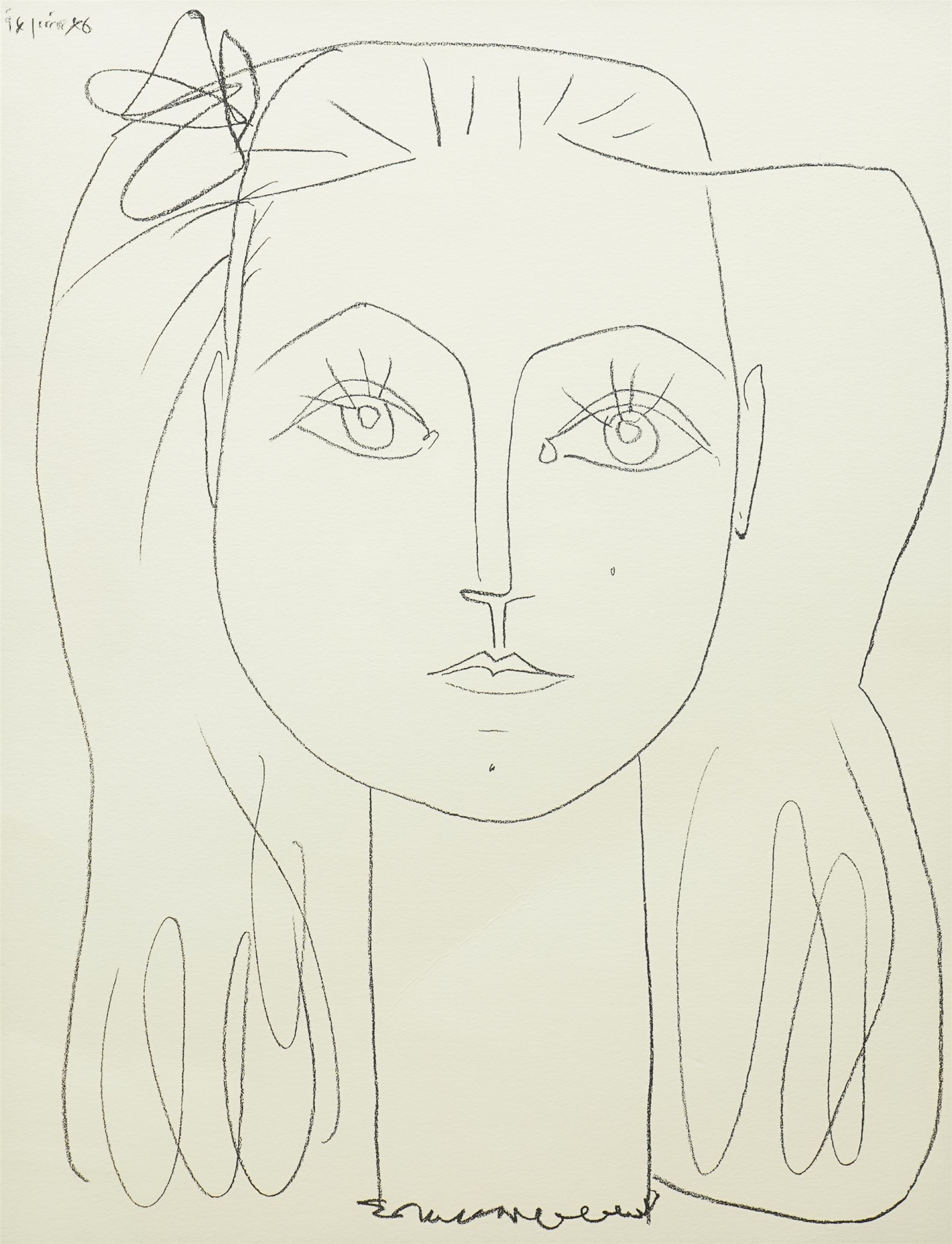 After Pablo Picasso (Spanish 1881-1973) 'Portrait of Francoise (II)', limited edition giclee print 525/1000, 39cm x 30cm 